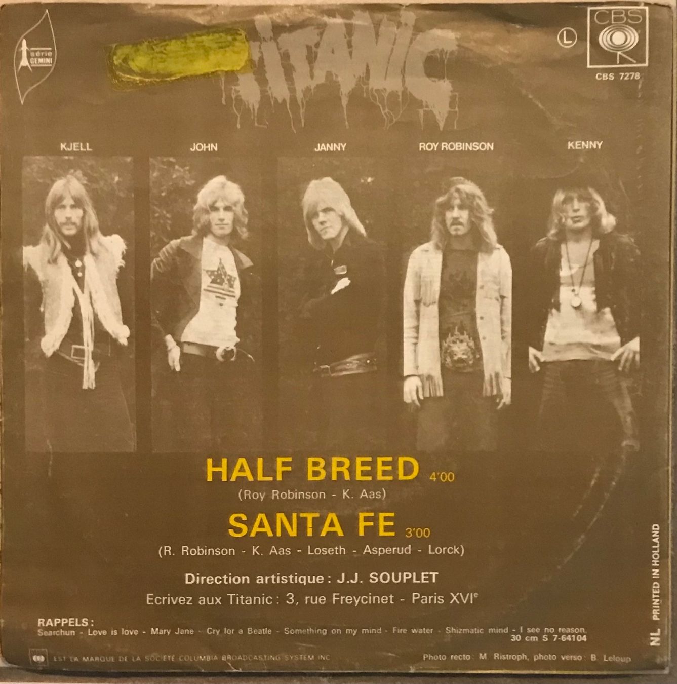 Vinyles: TITANIC - HALF BREED – D'occasion à Bussigny par vinyl-pas-cher 1