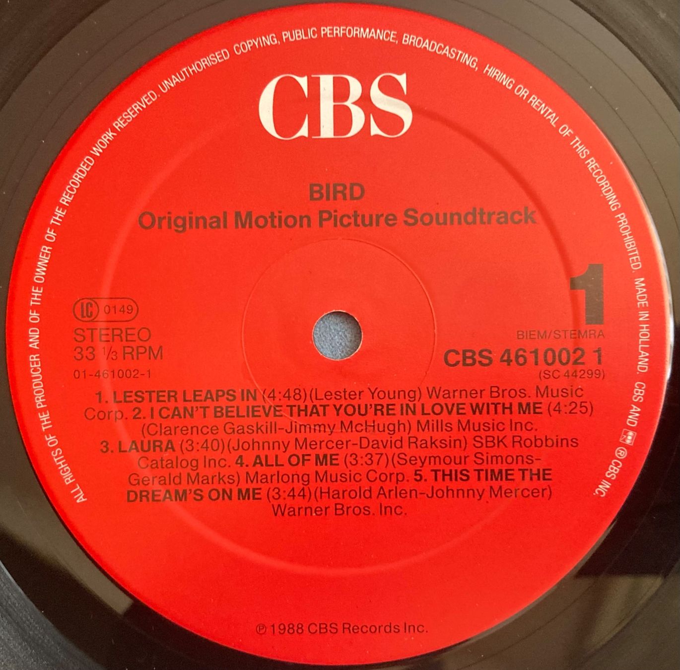 Dischi in vinile: MUSIQUE DE FILM - BIRD – Usato da Poliez-Pittet venduto da Newtown-Records 2