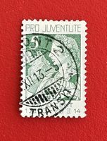 PRO JUVENTUTE 1 HELVETIA VOLLSTEMPEL DELEMONT 2 TRANSIT 1913