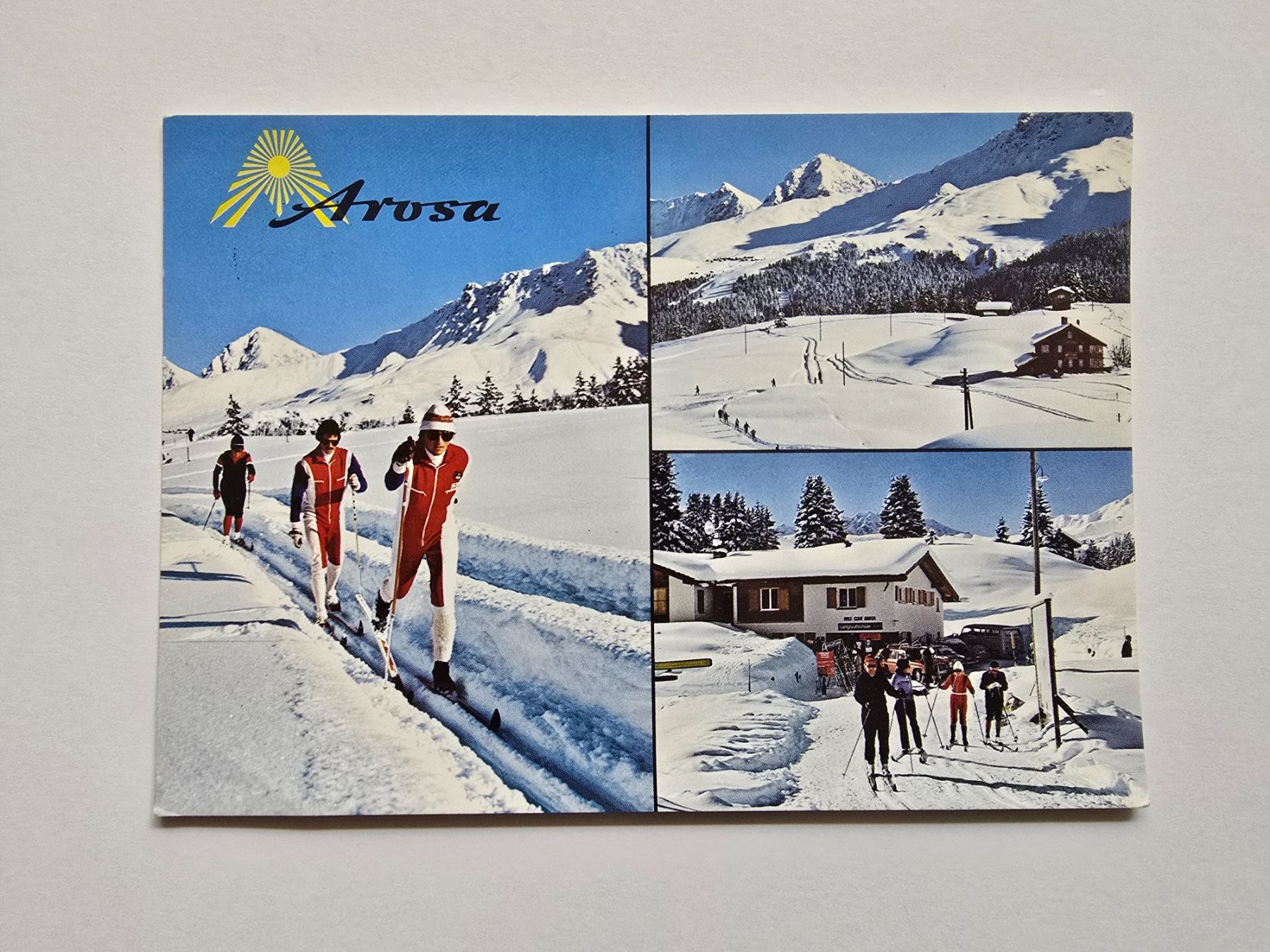 Cartoline postali: AK Arosa - Langlaufschule Geeser - Maran – Usato da Dättlikon venduto da Wundertuete_