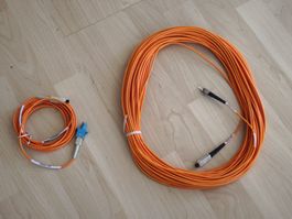 Lichtwellenleiter Kabel Set SC ST Stecker orange gebraucht