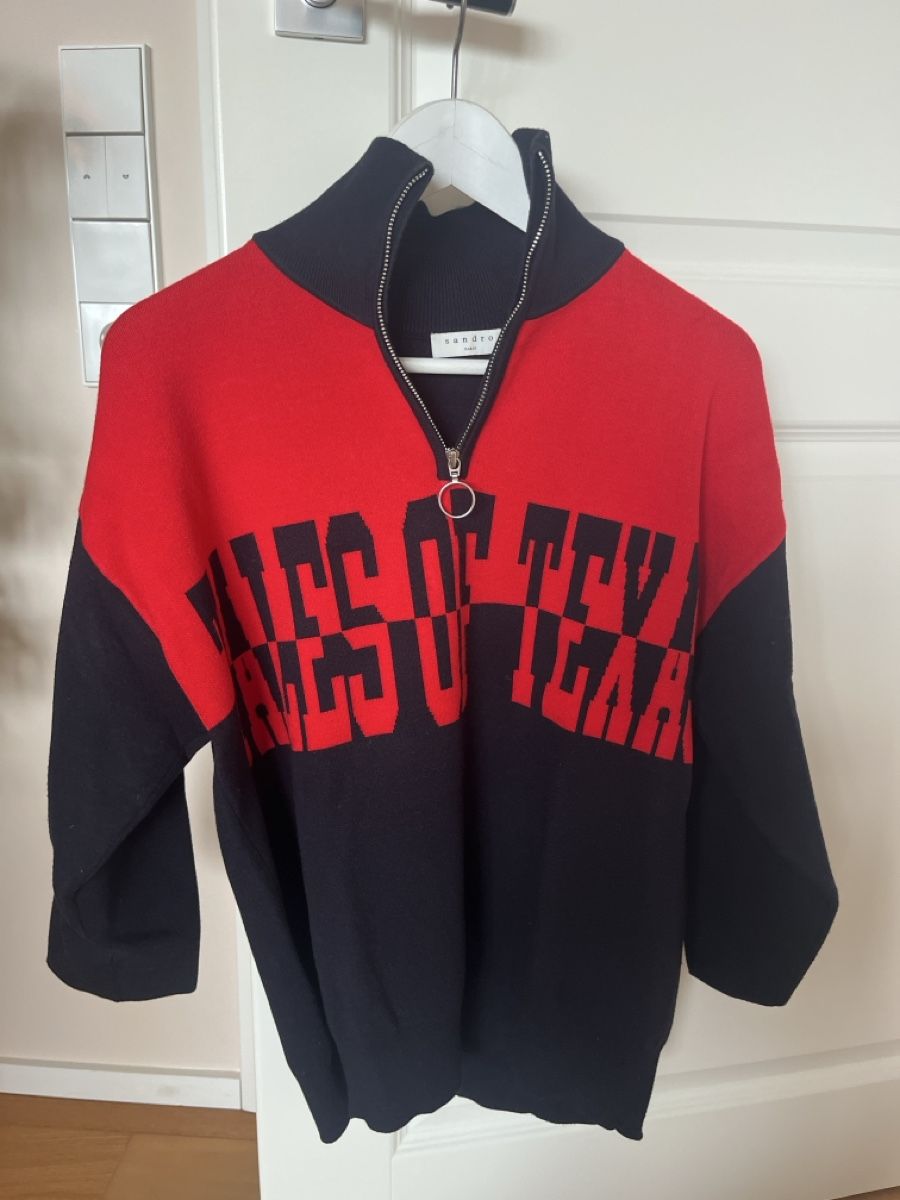 Sandro Maglioni & Felpe: Sandro Paris Strickpullover, Gr. 1, Rot/Schwarz, Winter – Usato da Riehen venduto da SalomeTramer