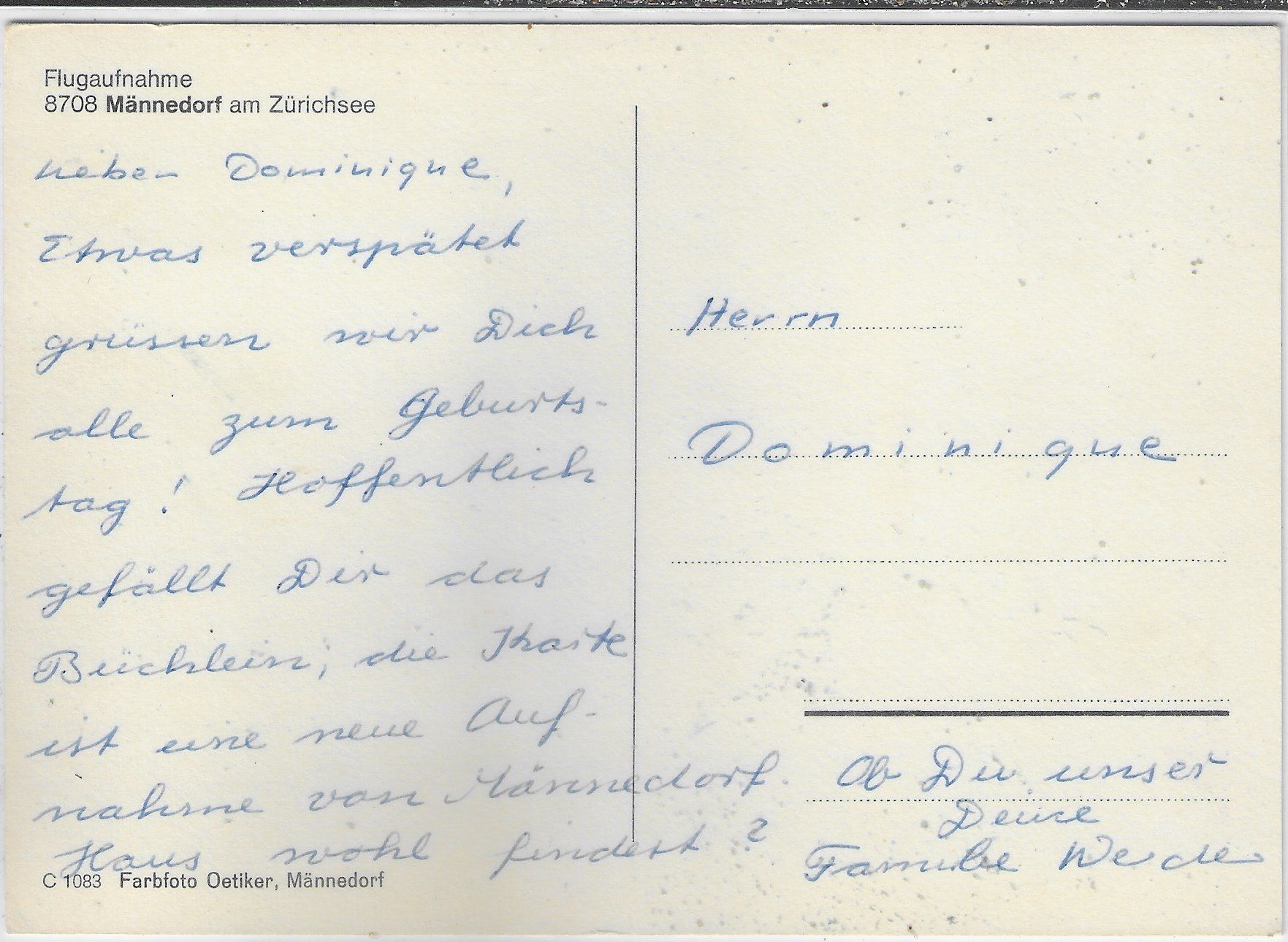 Cartoline postali: Flugaufnahme Männedorf – Usato da Ettingen venduto da Kartenplanet 1