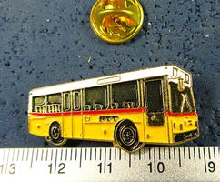 POSTAUTO PTT SCHWEIZ BUS AUTO PIN GEPRÄGT GOLDIG VINTAGE