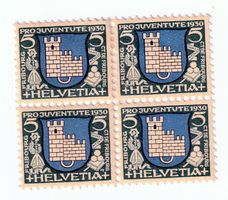 1930 Suisse (Helvetia)  Pro Juventute "Canton de Fribourg" ★