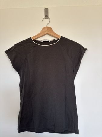 T-Shirt MNG dunkelgrau mit Kontrastsaum Grösse S