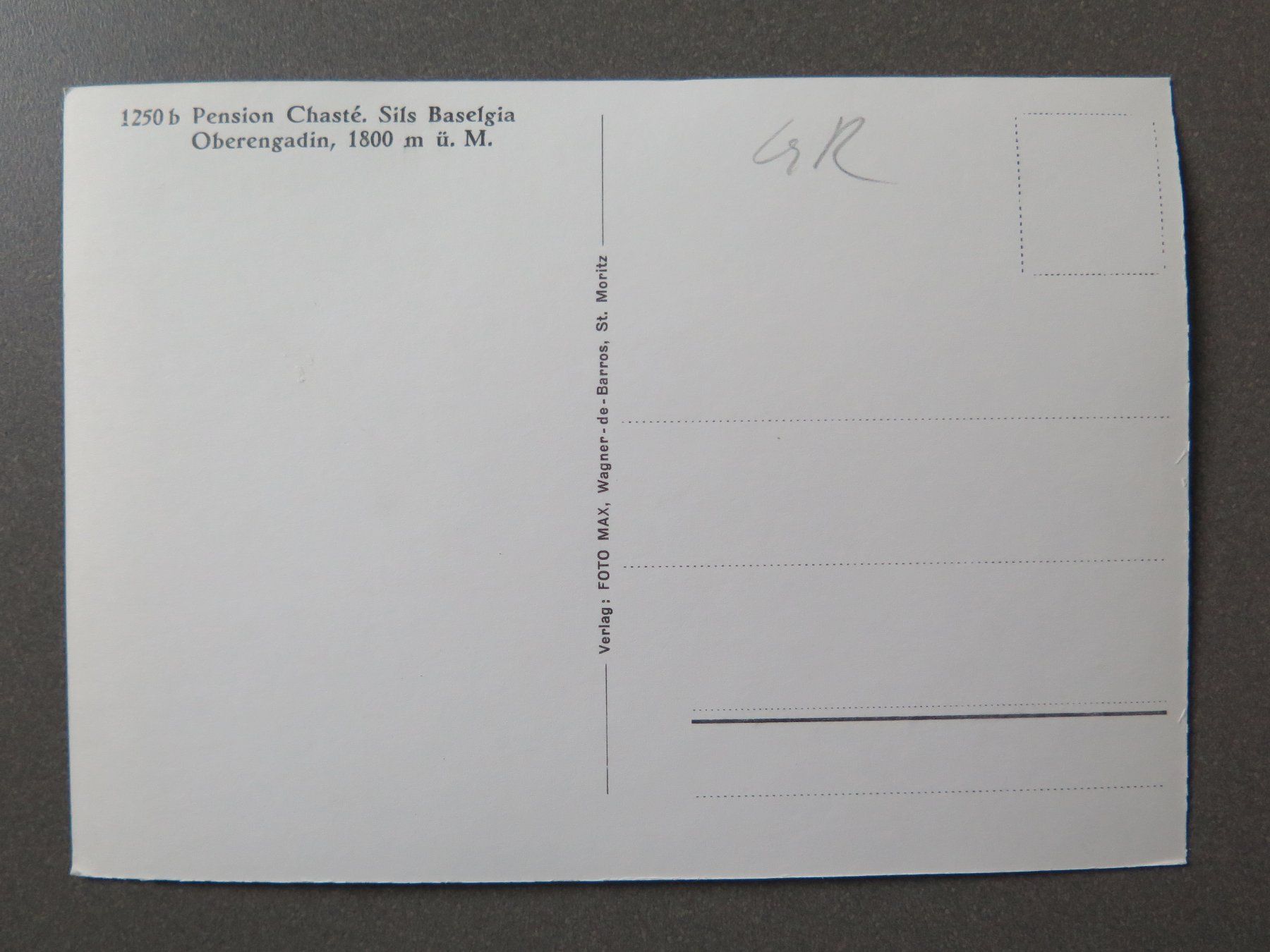 Cartoline postali: SILS BASELGIA - PENSION CHASTÉ – Usato da Wittenbach venduto da lipasal 1