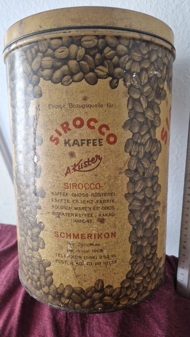 Tutte le decorazioni: Blechdose Kaffee Sirocco Kuster Uznach. – Usato da Wetzikon ZH venduto da Oldieslover 2