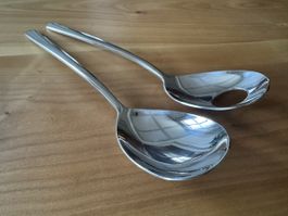 2x Salatlöffel Edelstahl 18/10  Servierbesteck