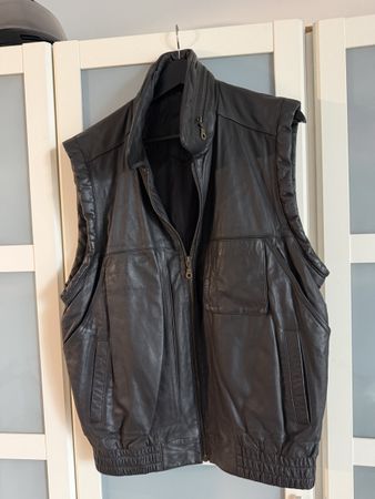 Retro , Vintage Leder Gilet