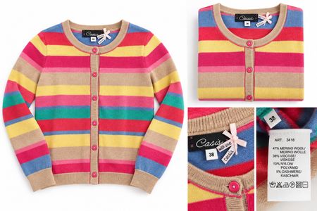 Strickjacke Cassis bunt gestreift Grösse 38 neuwertig