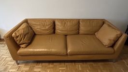 IKEA STOCKHOLM 3-Sitzer Ledersofa – Seglora natur / cognac