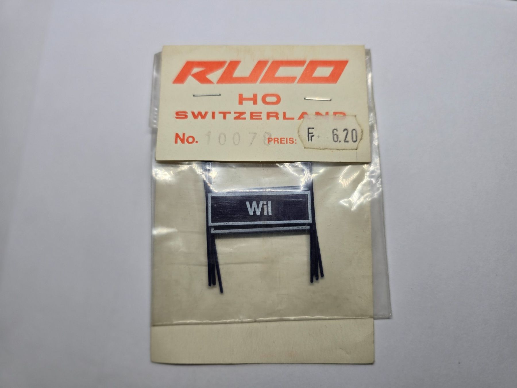 Modellini di ferrovie: RUCO HO Schilder "Wil"- Originalverpackt! Selten. – Nuovo e nell'imballaggio originale da Siblingen venduto da hir125