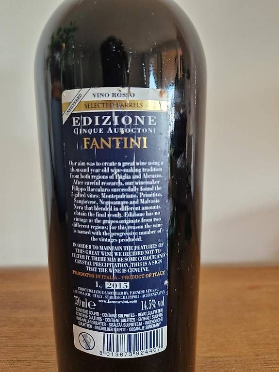 Vino: Fantini Edizione 17 Cinque Autoctoni – Usato da Luzern venduto da yvesaeschbach 1