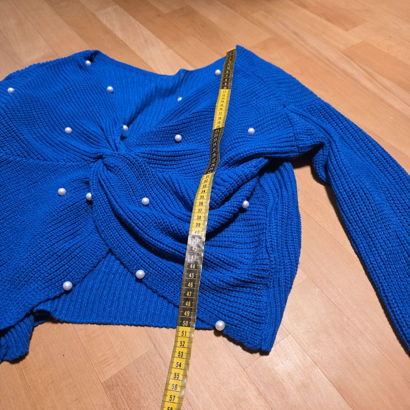 Maglioni & Felpe: Royalblauer Crop Pullover M/L mit Perlen – Elegant – Usato da Wald ZH venduto da CapLux 5