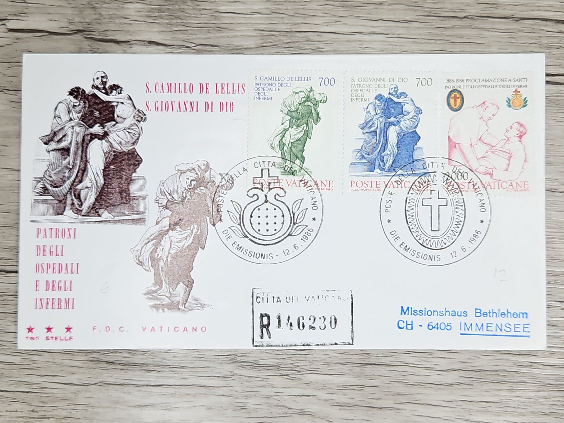 Tutti i francobolli: CL05 Enveloppe + Timbre Poste Vaticane 1986 – Usato da Cousset venduto da Patrick_Collections