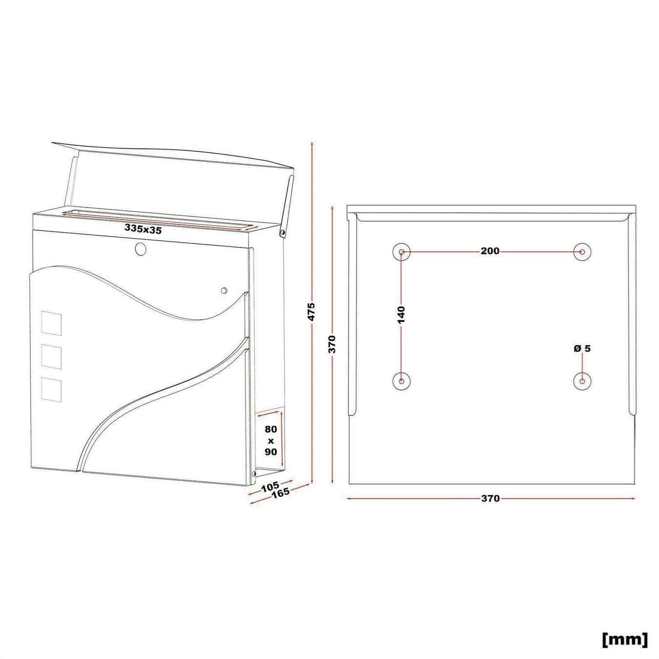 Sonstiges für Haushalt & Wohnen: WilTec Design Briefkasten V28 Anthrazit – Neu und originalverpackt aus Bottighofen von zaap 6