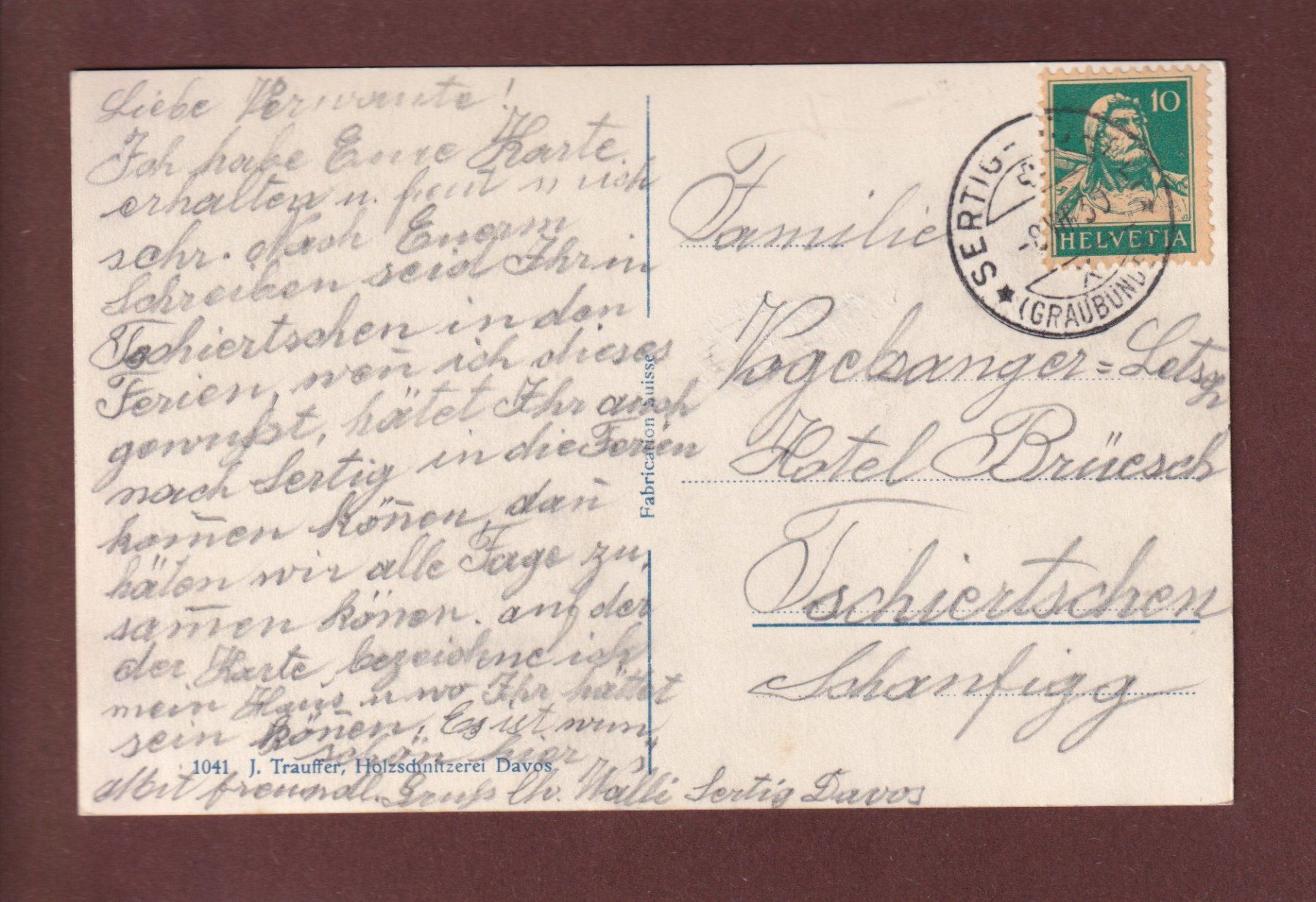 Cartoline postali: Sommer im SERTIGTAL - Kuh - 1930 – Usato da Pully venduto da nicecards 1