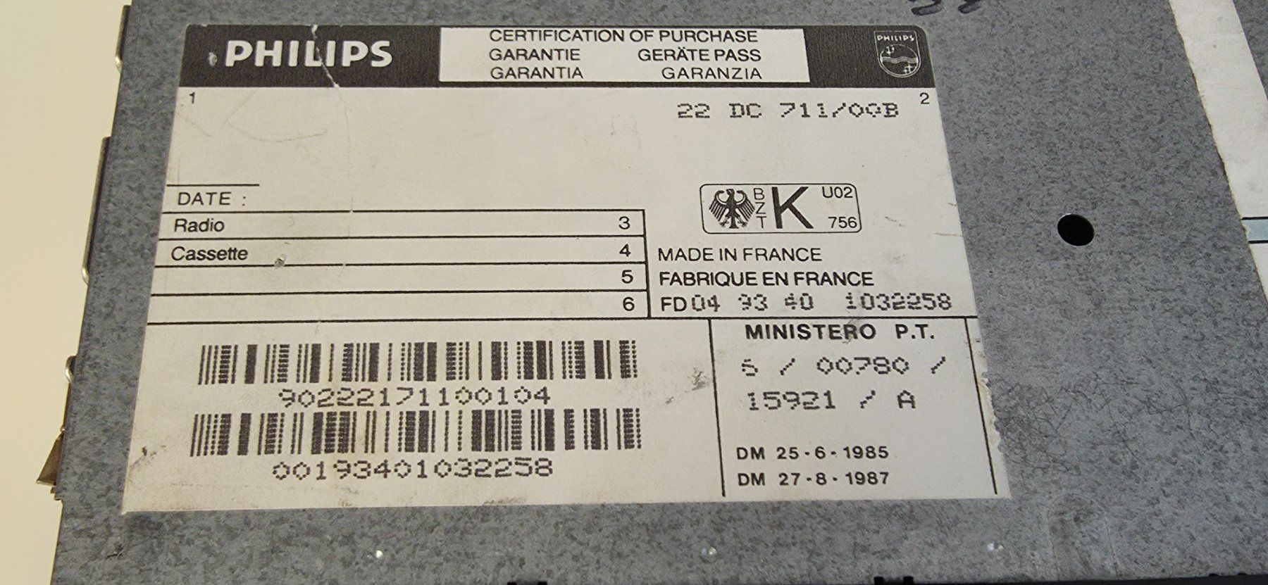 Philips Radio: Philips DC-711Autoradio Oldtimer Rarität – Usato da Heimenhausen venduto da rovermini 3