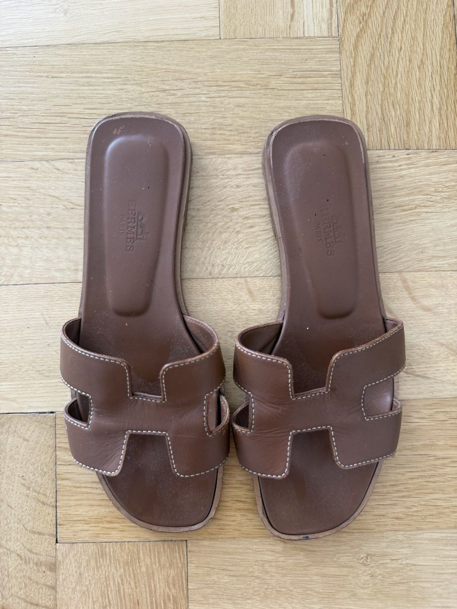 Hermès Scarpe da donna: Hermès Sandals Brown Leather Size 37  – Usato da Zürich venduto da geraldinebiene 1