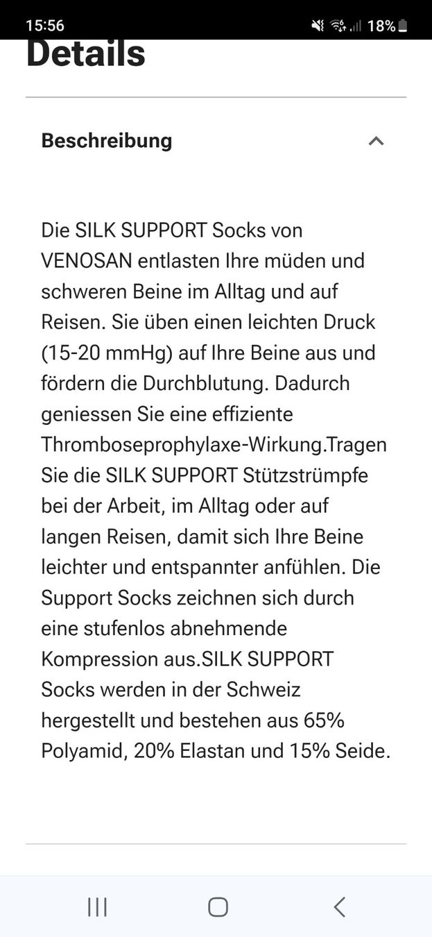 Chaussettes: Venosan silk support  StützsockenM – D'occasion à Mollis par reiver 4