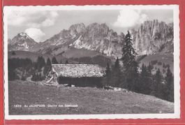 Jaunpass Alphütte mit Gastlosen - Fotokarte 1957 gestempelt