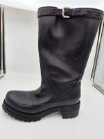 PRADA Chunky Leder-Stiefel schwarz Gr. 36.5 | Biker Boots