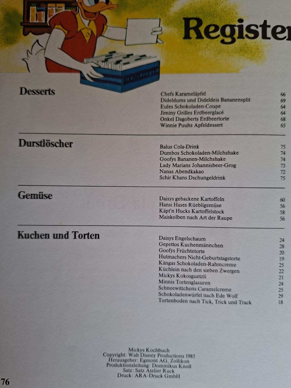 Livres: Altes Disney Kochbuch von 1985  – D'occasion à Schwanden Sigrisw par cadieux71 2
