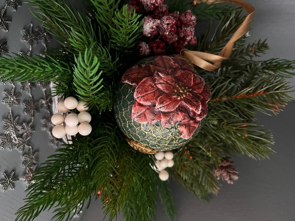 Weihnachtskugel Vintage Kupfer Look | 80mm Bruchsicher | Rustikaler Baumschmuck