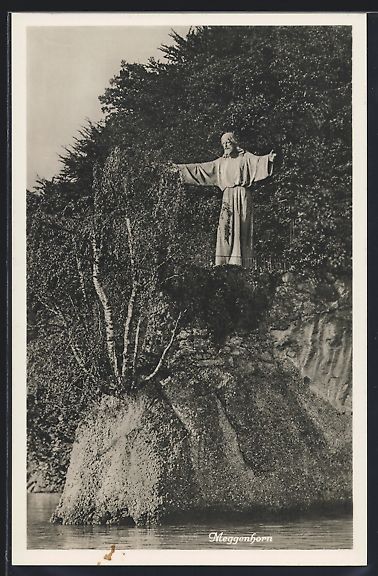 Cartoline postali: AK Meggenhorn, Jesusstandbild – Usato da Berlin venduto da bartko-reher