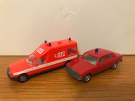 2x Mercedes Feuerwehr 1x Notarzt 1x Brandmeisterwagen