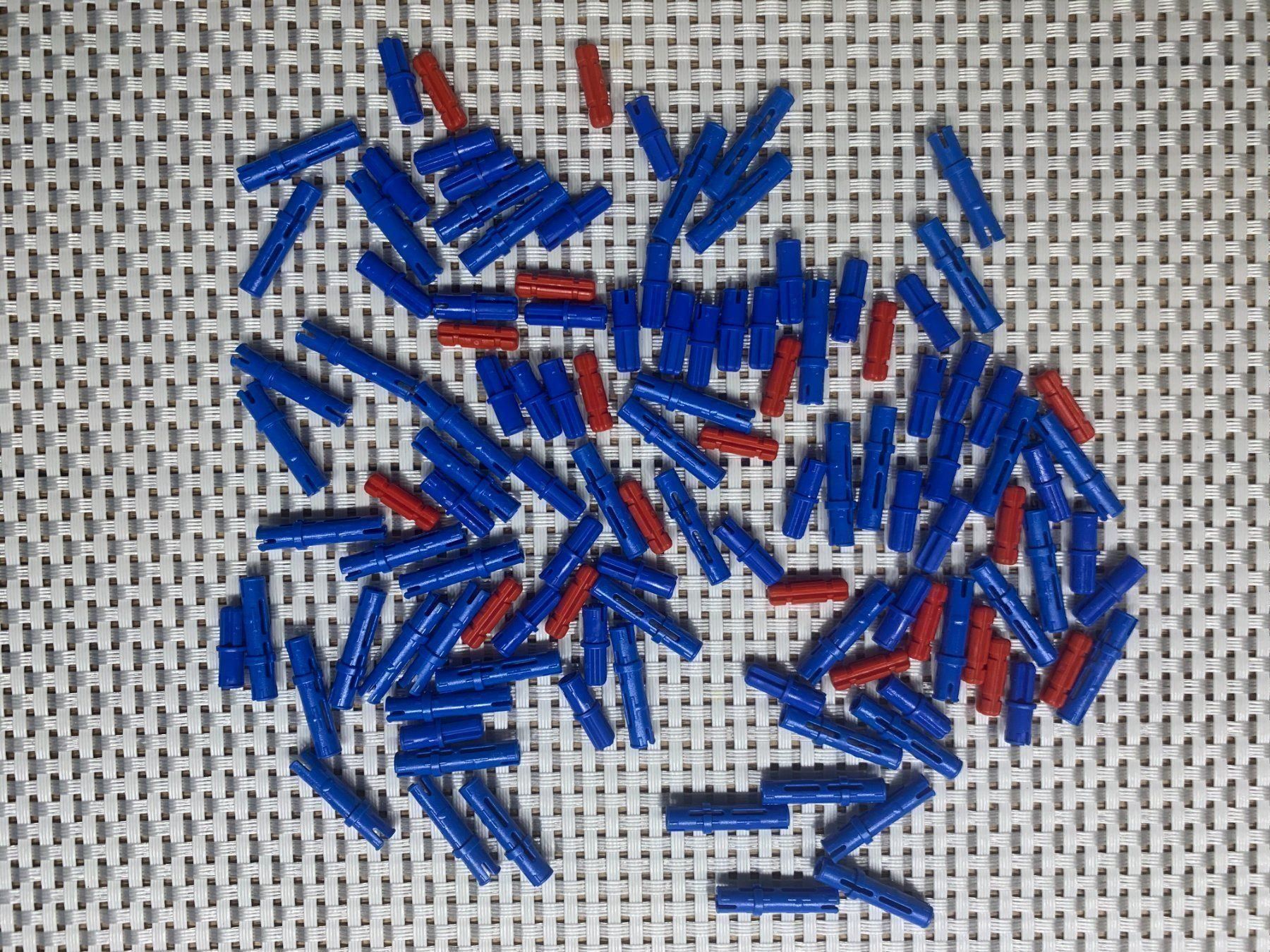 Lego Giocattoli: Lego Technik blaue rot Pins Stecker 8043 – Usato da Buochs venduto da Techtelmechtel