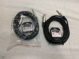 4er Set XLR 3F/Jack-6,3-Stereo  5m Mikrofon Kabel (C247)