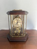 Vintage Kundo Quartz Tischuhr — Holz & Messing — Drehpendel