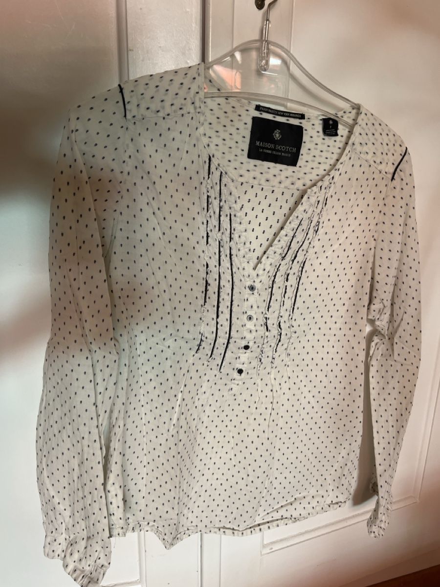 Maison Scotch Chemisiers: Maison Scotch Bluse weiss Punkte Grösse 1 – D'occasion à Bern par LinoM