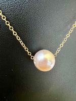 Halskette aus 14k mit natürlicher Süßwasserperle 13 mm