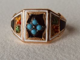 Antiker Ring mit Türkis 18k Gold