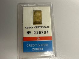 1g Goldbarren Credit Suisse Zürich