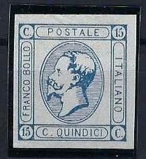 Tutti i francobolli: Italien 1863 Viktor Emanuel II 15 Centesimi – Usato da Hitzkirch venduto da walti1959