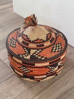 Rarität Vintage Zulu Korb mit Deckel – Handarbeit 60er