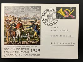 Postkarte Tag der Briefmarke 1949 Vevey