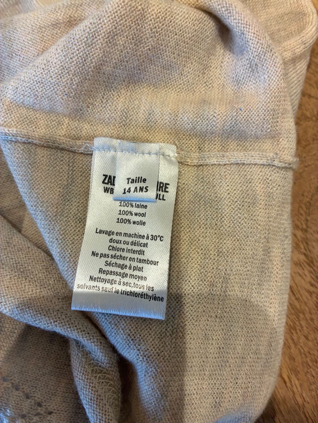Maglioni & Felpe: ZADIG&VOLTAIRE pullover 14 Y 100% Wolle – Difettoso da Pully venduto da Surflime 3