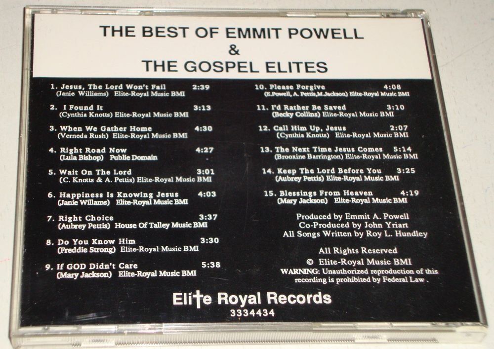 CD: the Best of Emmit Powell – Usato da Unterbäch venduto da vuqsa 1