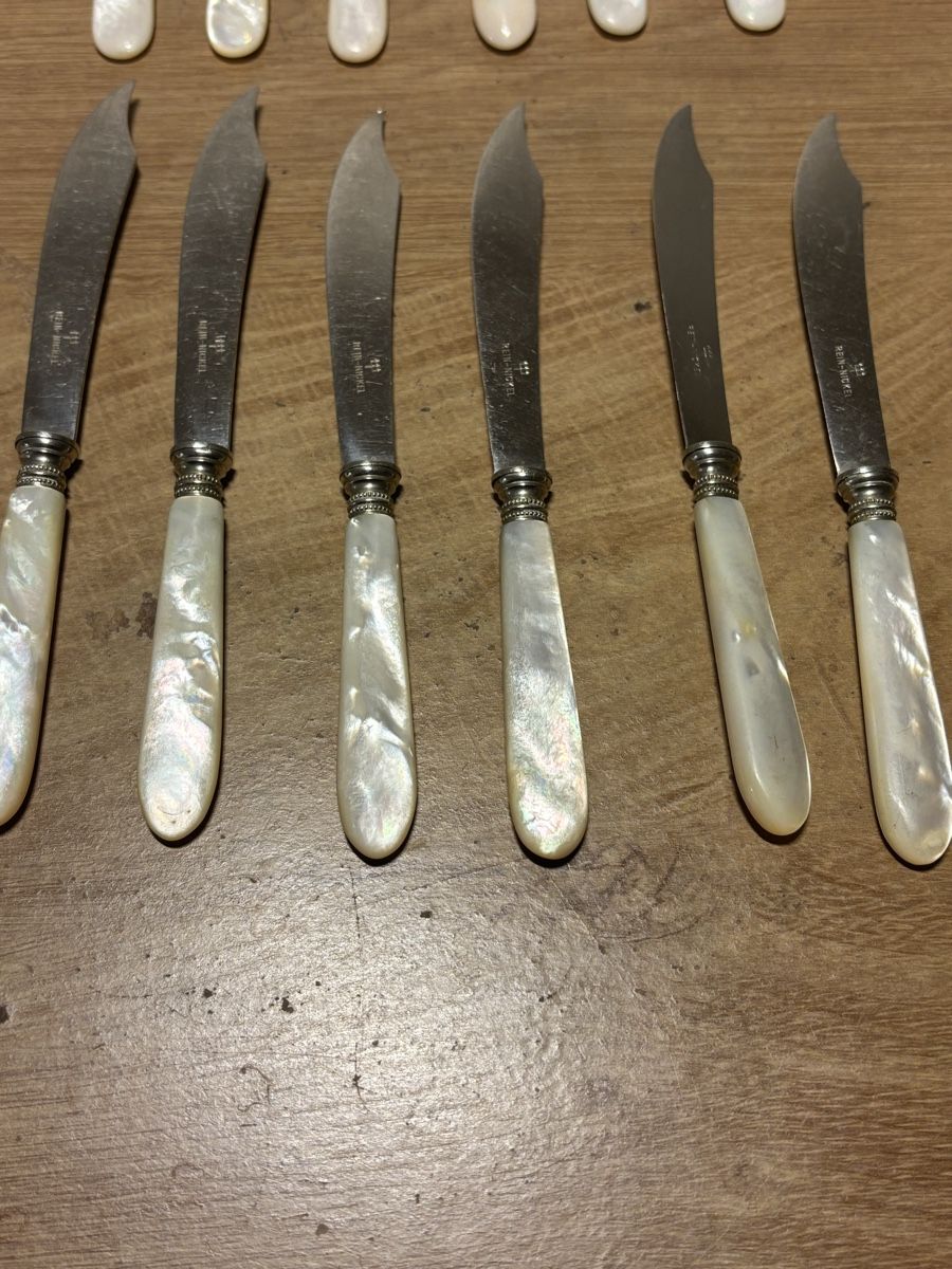 Set di posate: Antikes 12tlg Besteck mit Perlmuttgriffen – Usato da Orpund venduto da BlackEagel80 3