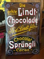 Lindt Chocolade Sprüngli Cacao Emailschild gewölbt