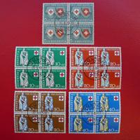 1957: PRO Patria: B81-B85, 4er-Blöcke BÜLACH Kat: 90.-
