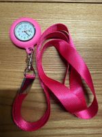 Schwesternuhr Quartz mit Schlüsselband pink