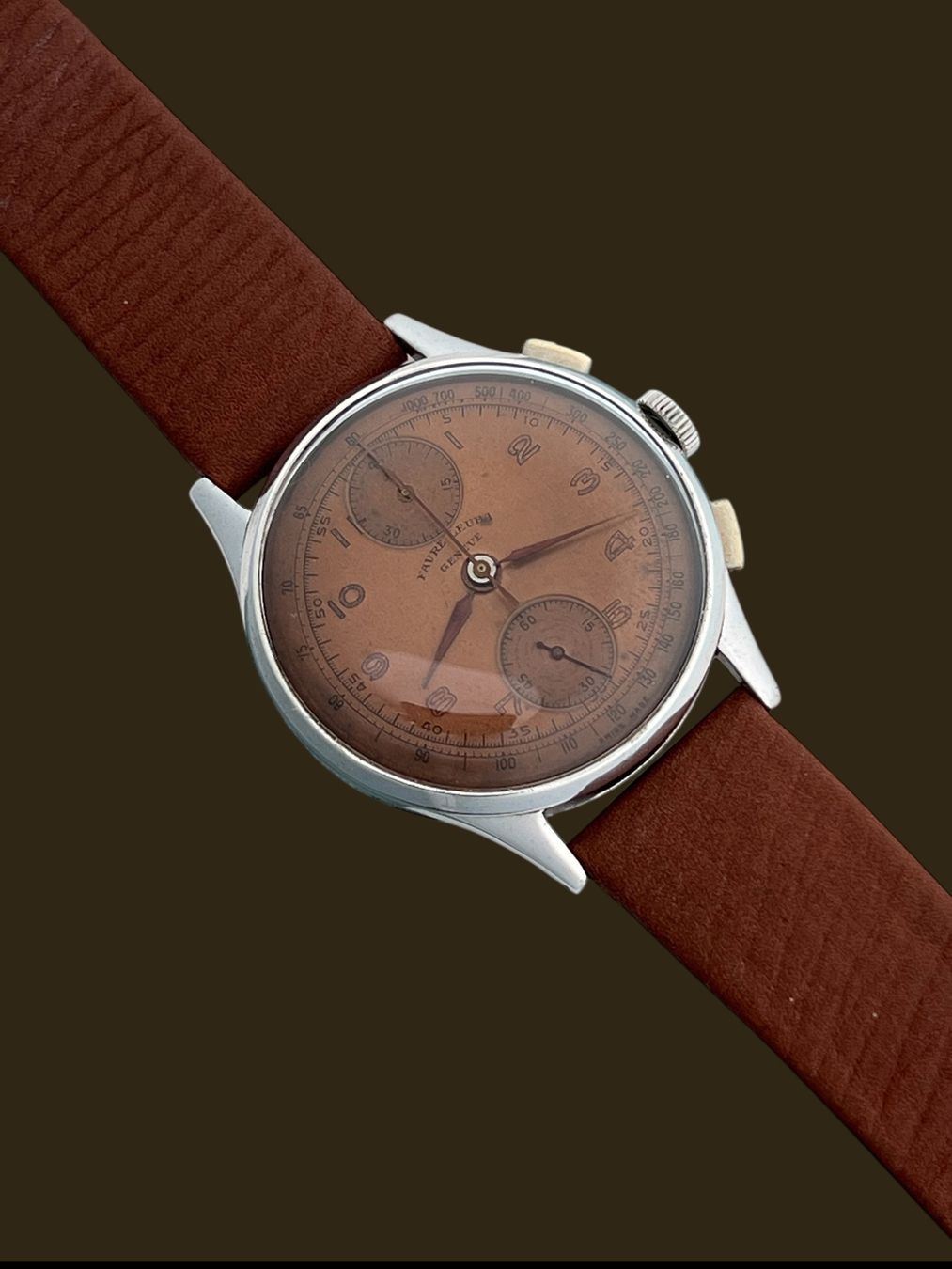 Favre Leuba Uhren: Favre Leuba Vintage Chronograph Salmon Dial – Gebraucht aus Morges von 24time 2