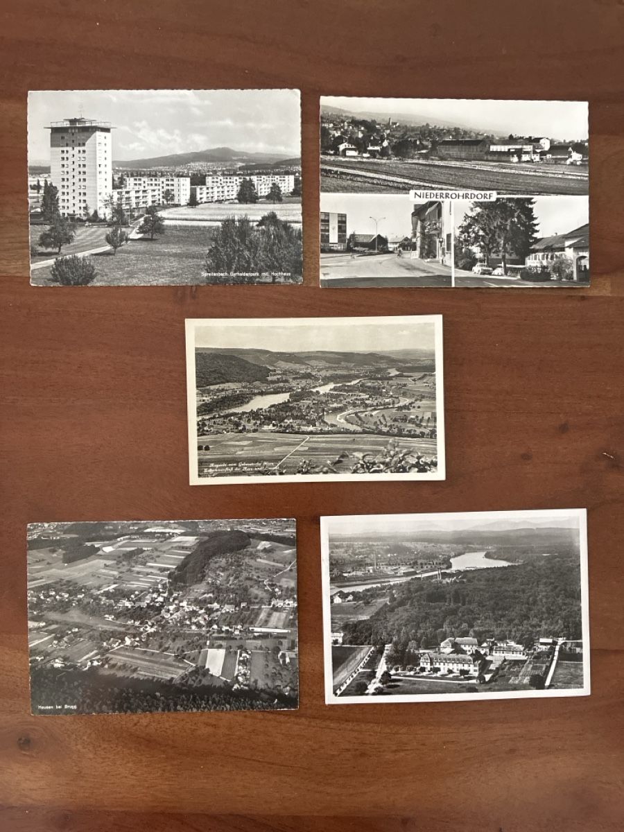 Ansichtskarten: 10 Ansichtskarten Schweiz Luftaufnahmen vom Kt. AG. 3 – Gebraucht aus Oftringen von Cla.vD.74 2