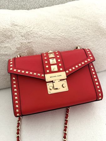 Michael Kors Nieten Tasche Rot, Kette, neu!